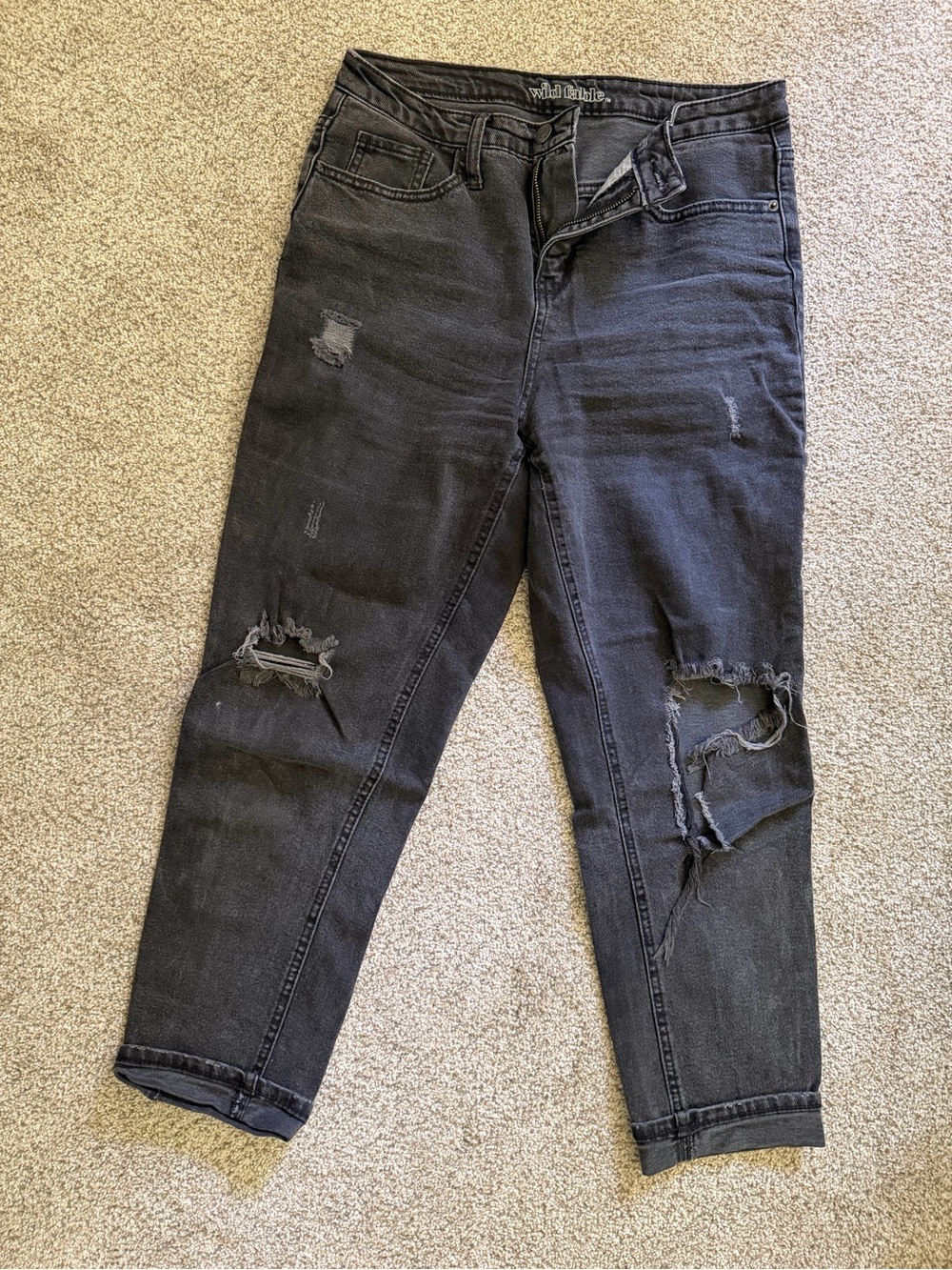 wild fable Black Washed High-Rise Jeans